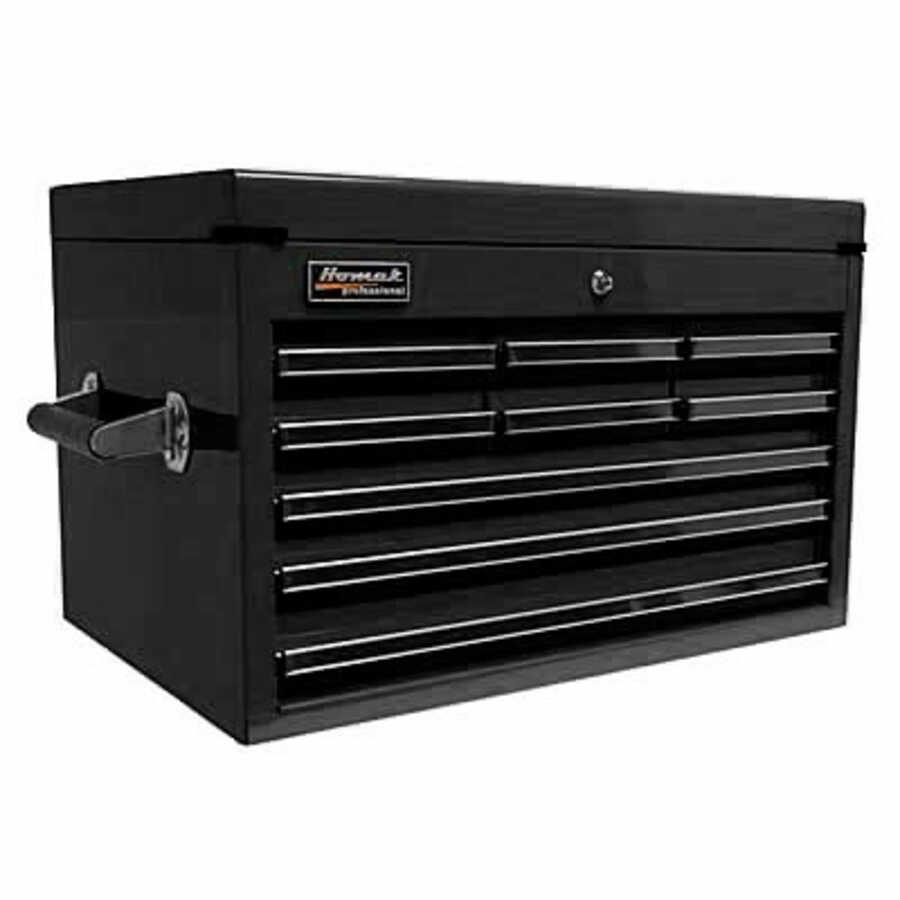 27" Professional Series 9 Drawer Extended Top Chest Black