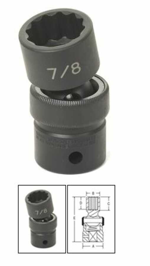 1/2" Drive x 1-1/4" Standard Universal- 12 Point Impact Socket