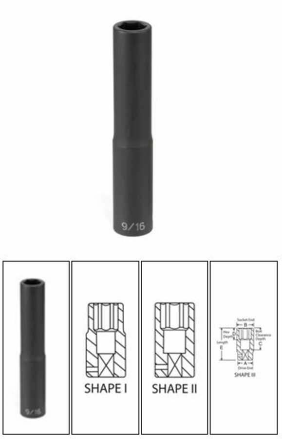 1/2" Drive x 1-3/16" Extra-Deep Impact Socket