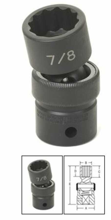 1/2" Drive x 13/16" Standard Impact Universal Swivel Socket- 12