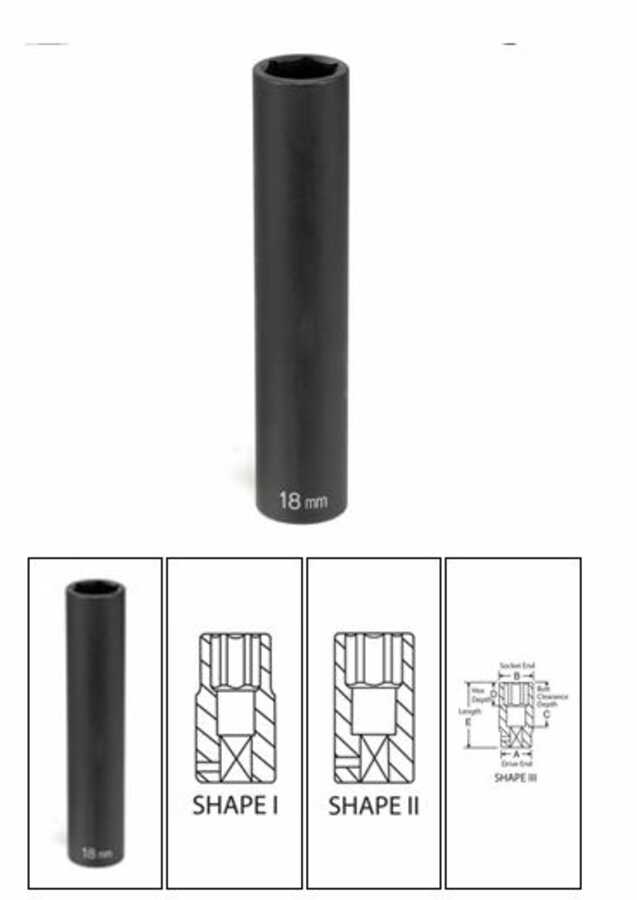 1/2" Drive x 34mm Extra Deep Impact Socket