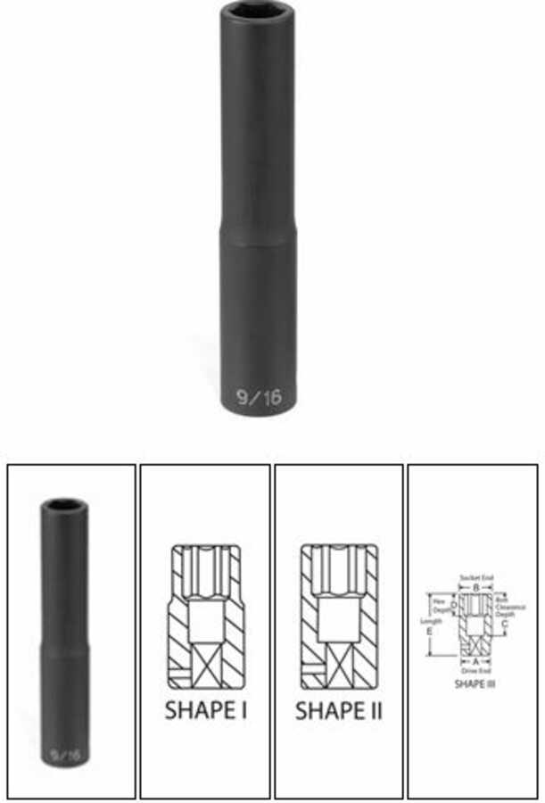 1/2" Drive x 5/16" Extra-Deep Impact Socket