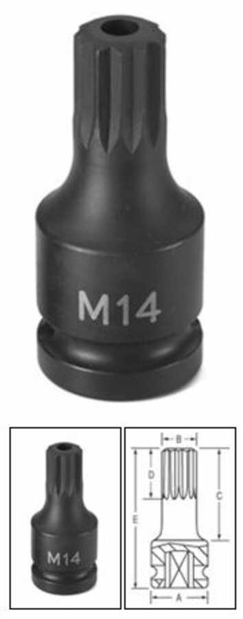 1/2" Drive x M10 Tamper Proof Triple Square Driver