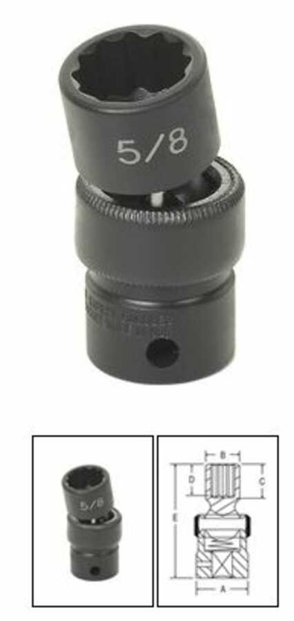 3/8 Inch 12 Point Standard Universal Impact Socket 1 Inch