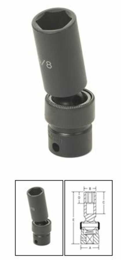 3/8 Inch Deep Universal Impact Swivel Socket 22mm