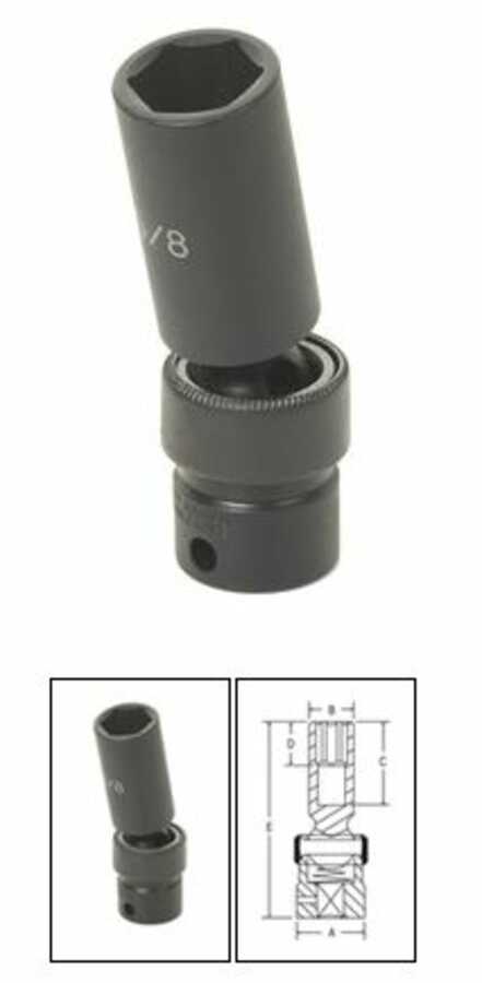 3/8 Inch SAE Deep Universal Impact Swivel Socket 5/16 Inch