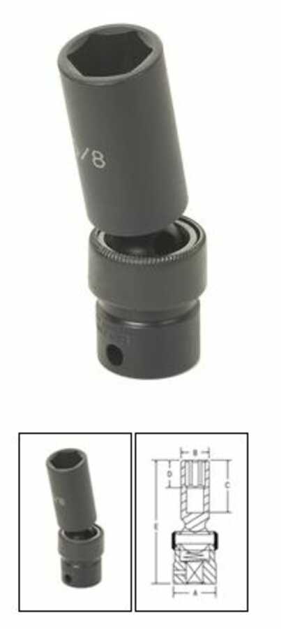 3/8 Inch SAE Deep Universal Impact Swivel Socket 7/16 Inch