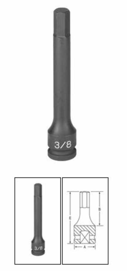 3/8 Inch SAE Hex Driver 4 Inch Length 5/16 Inch