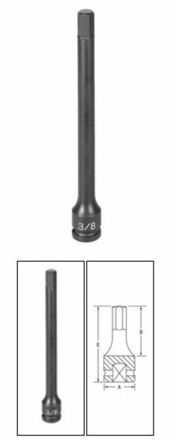 3/8 Inch SAE Hex Driver 4 Inch Length Impact Socket 7/32 Inch