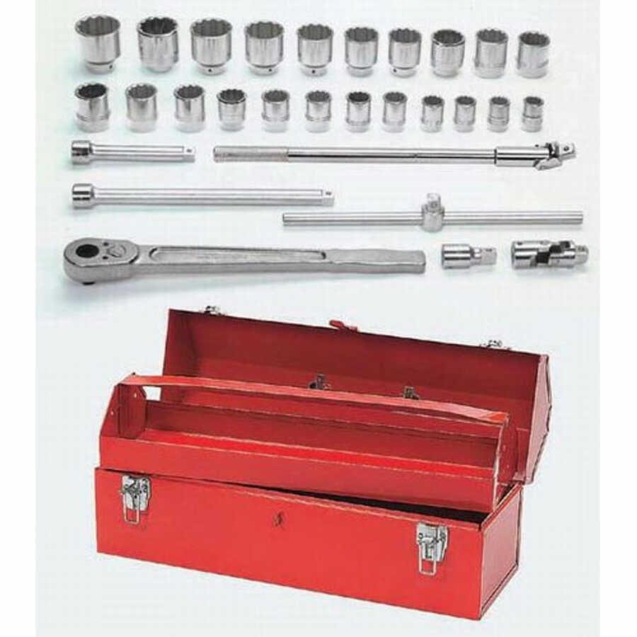 J.H. Williams | JHWWSH-29TB | 29-Piece 3/4" Drive SAE Socket Tool Set - Pro Quality