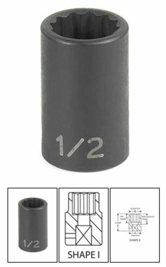 3/8" Drive x 9mm 12 Point Standard Impact Socket