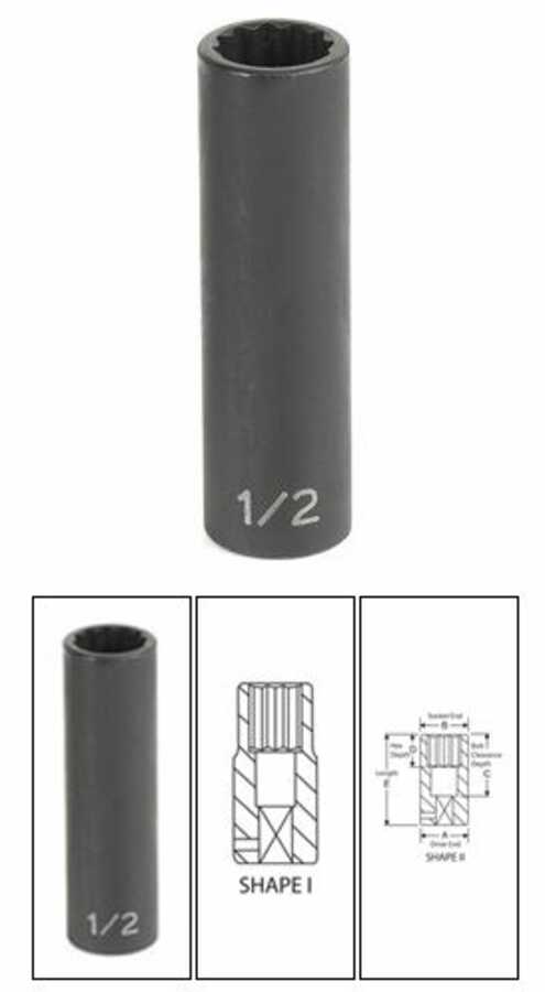 3/8" Drive x 9mm Deep Impact Socket - 12 Point