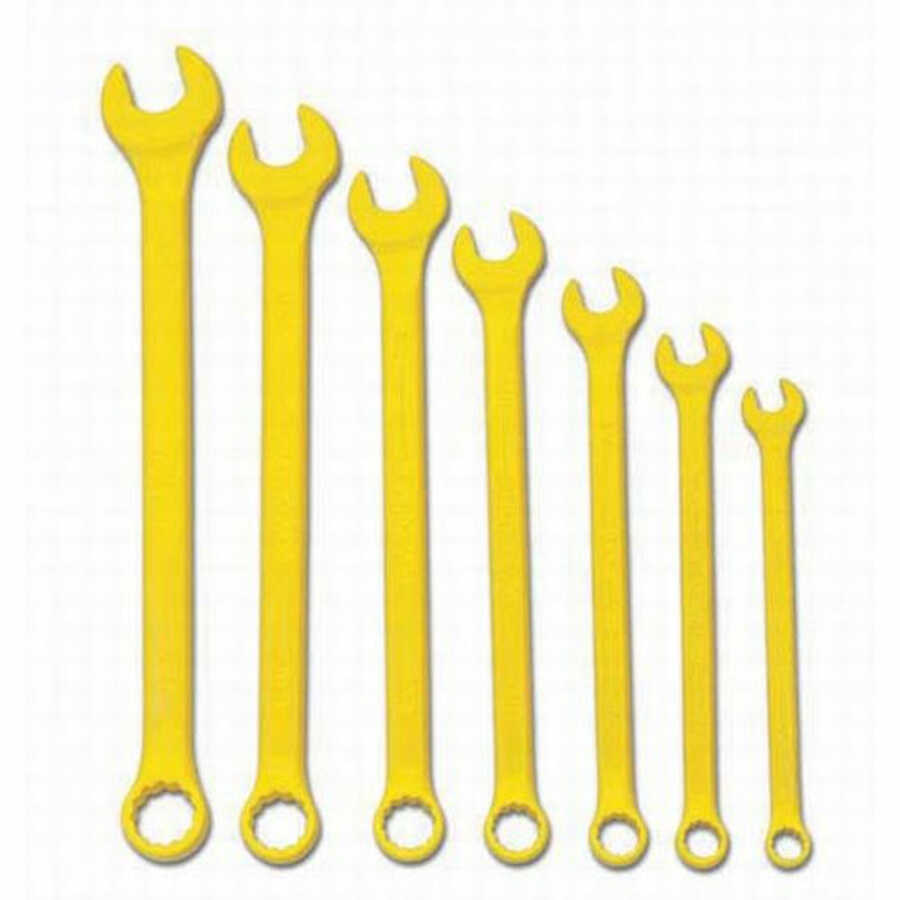 7 pc SAE SUPERCOMBO® Combination High Visibilty Yellow Wrench Se