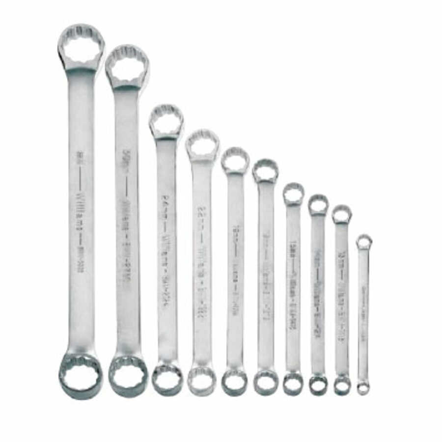 10 pc Metric Double Head 10° Offset Box End Wrench Set