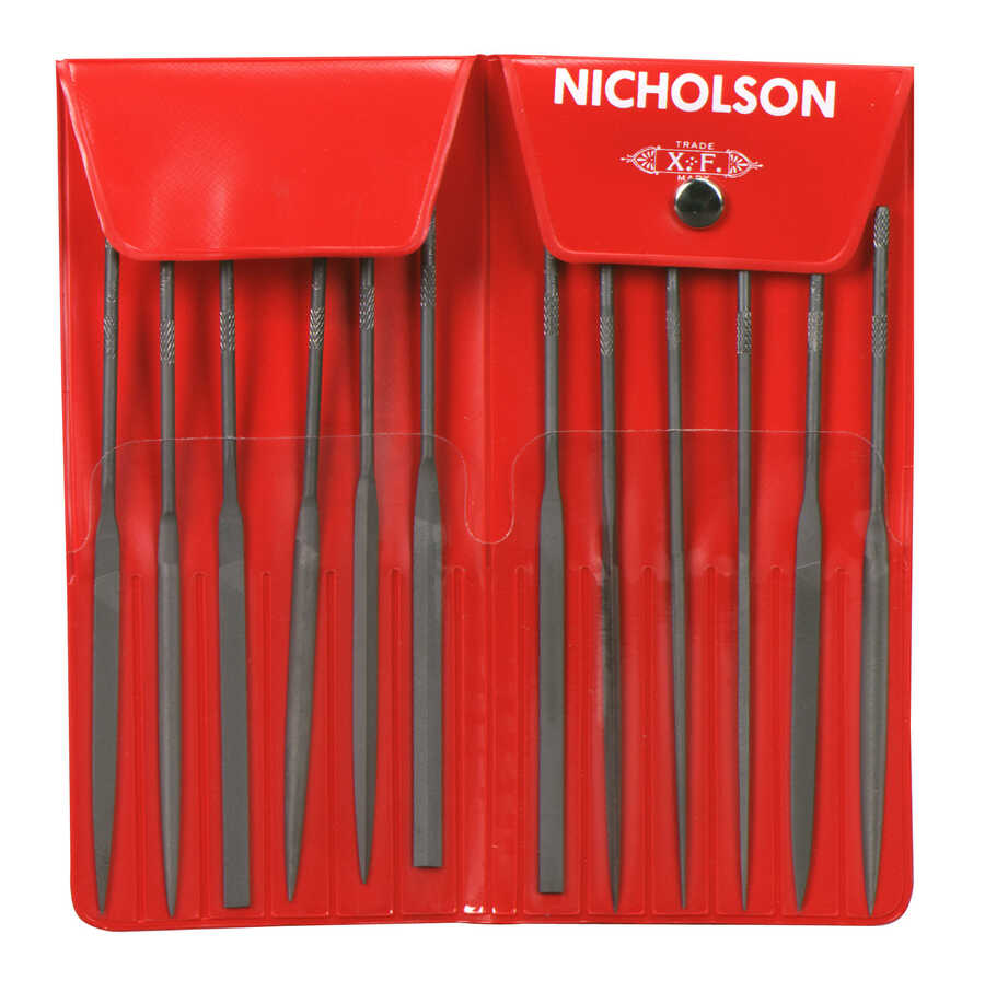 5 1/2" Round Handle Needle File, Cut No. 2, 12 Assorted Files