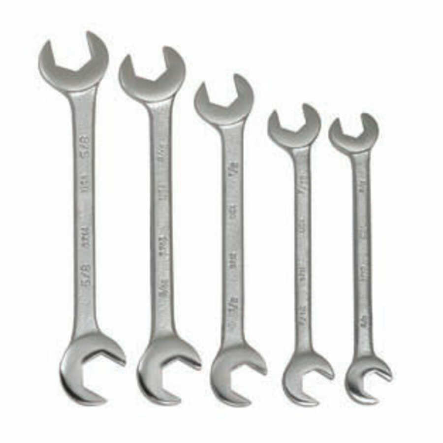 5 pc SAE 15° - 60° Double Open End Angle-head Wrench Set