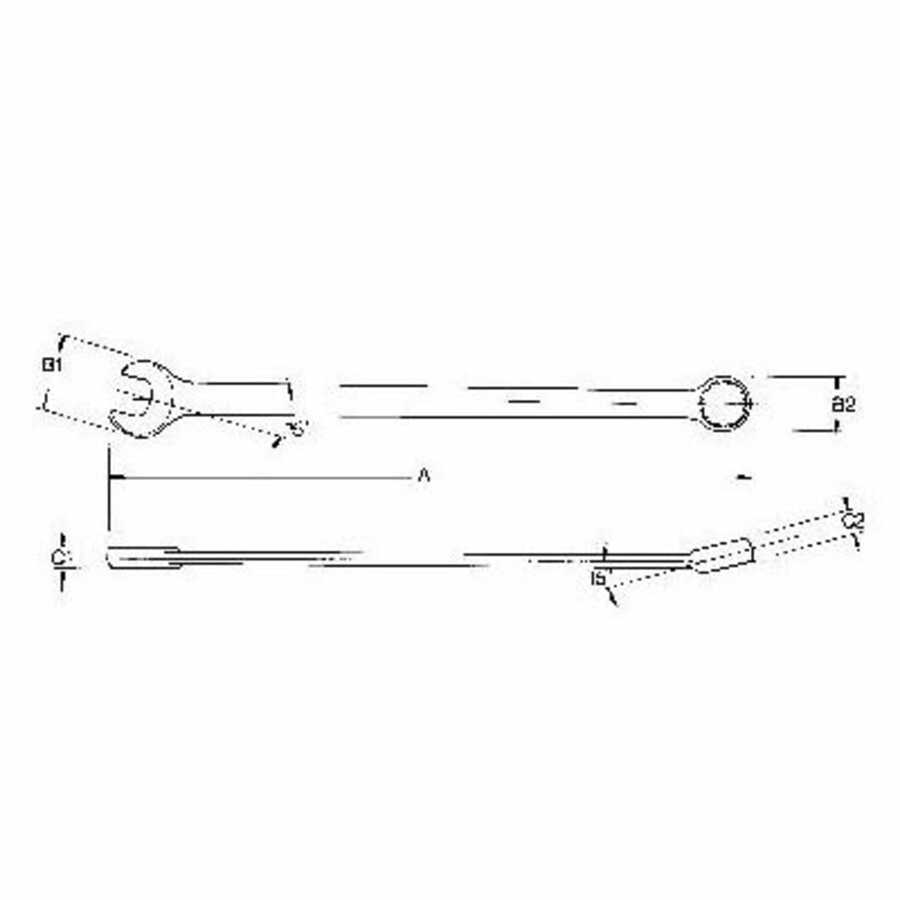 12 Point Full Polish Long Combination Wrench with 1/-1/2" Openin