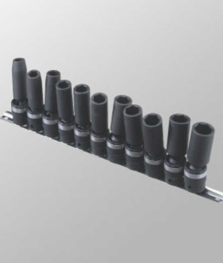 11 Pc 1/2" Drive Metric Swivel Deep Impact Socket Set