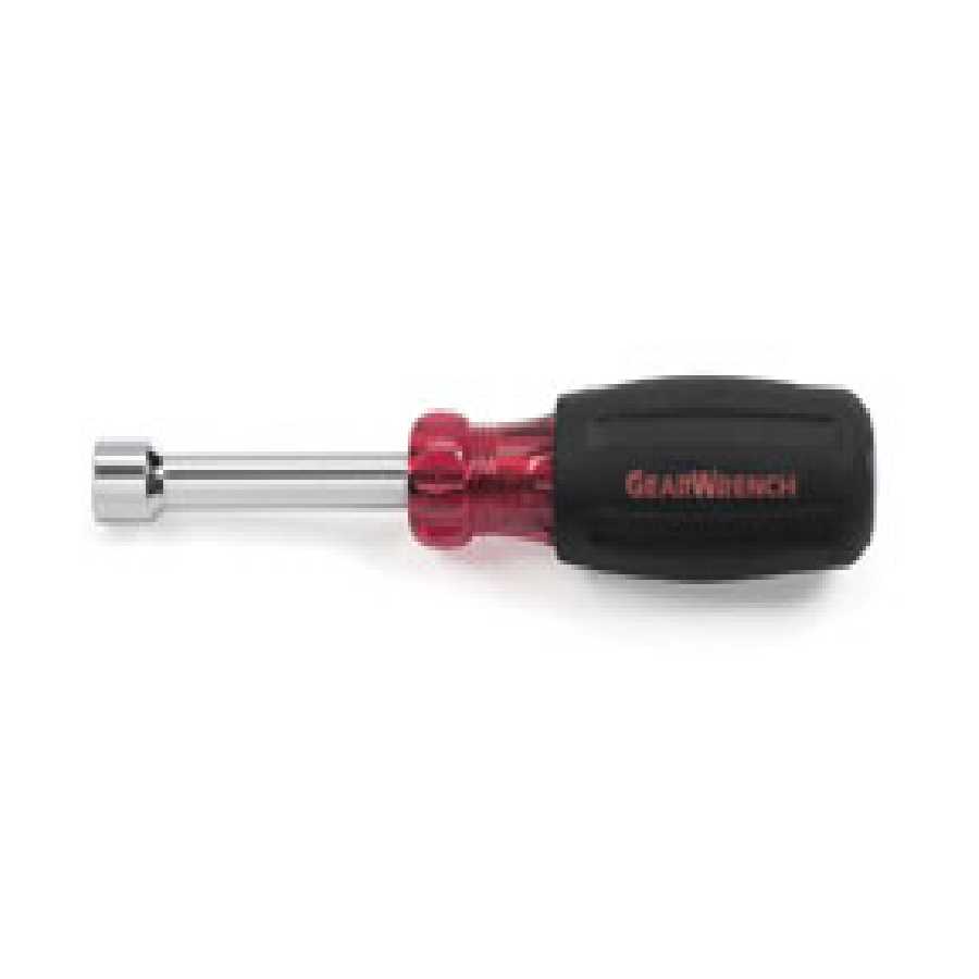 Hollow Shaft Cushion Grip Nut Driver Red 1/4 Inch