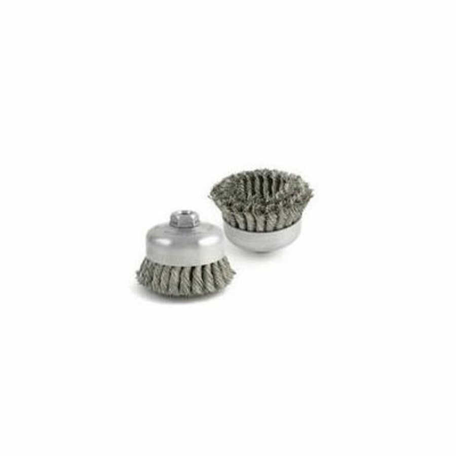 BUDX-4 .014, 5/8-11 AH Knot Double Row Cup Wire Brush