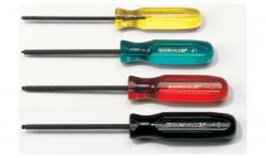 Set of 4 Square Recess Screwdrivers, sizes #0-3