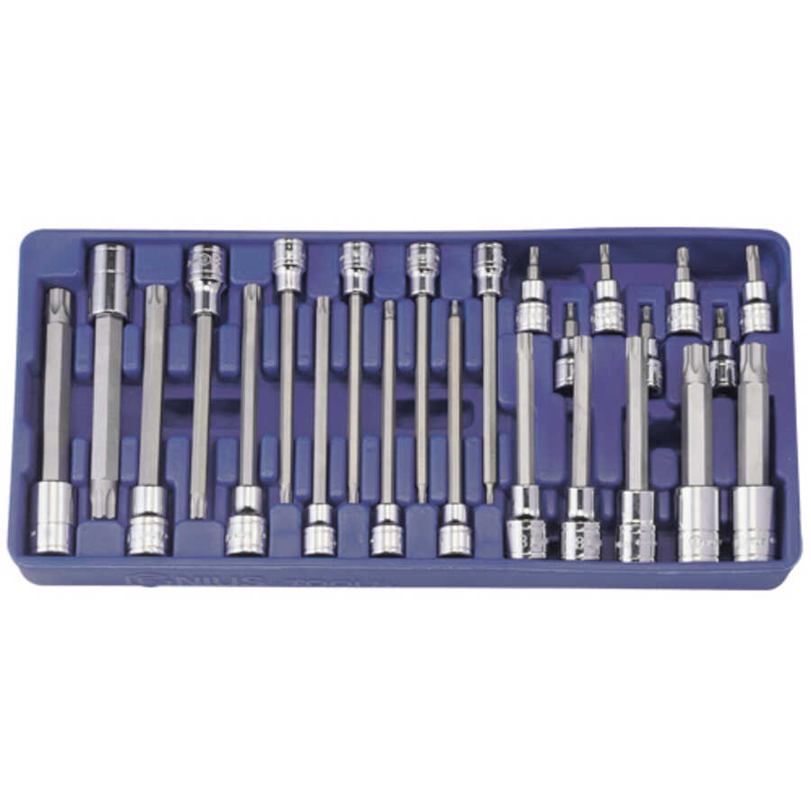 24PC 3/8 & 1/2" Dr. Long Star Bit Socket Set