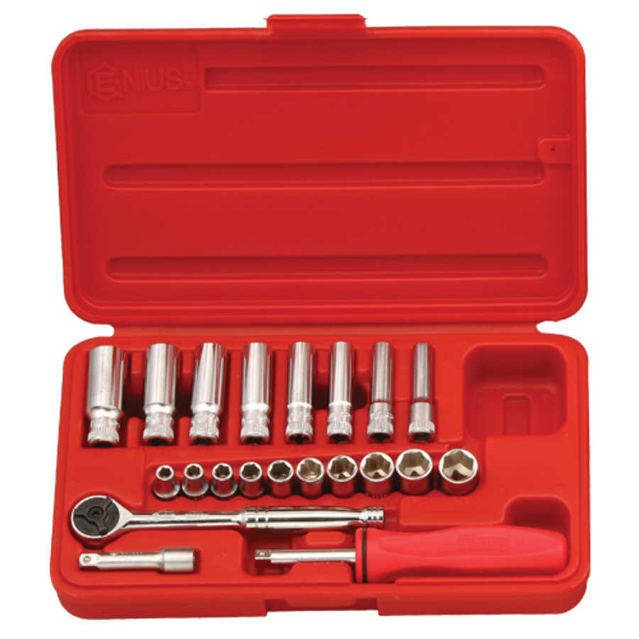 21PC 1/4" Dr. Metric Hand Socket Set