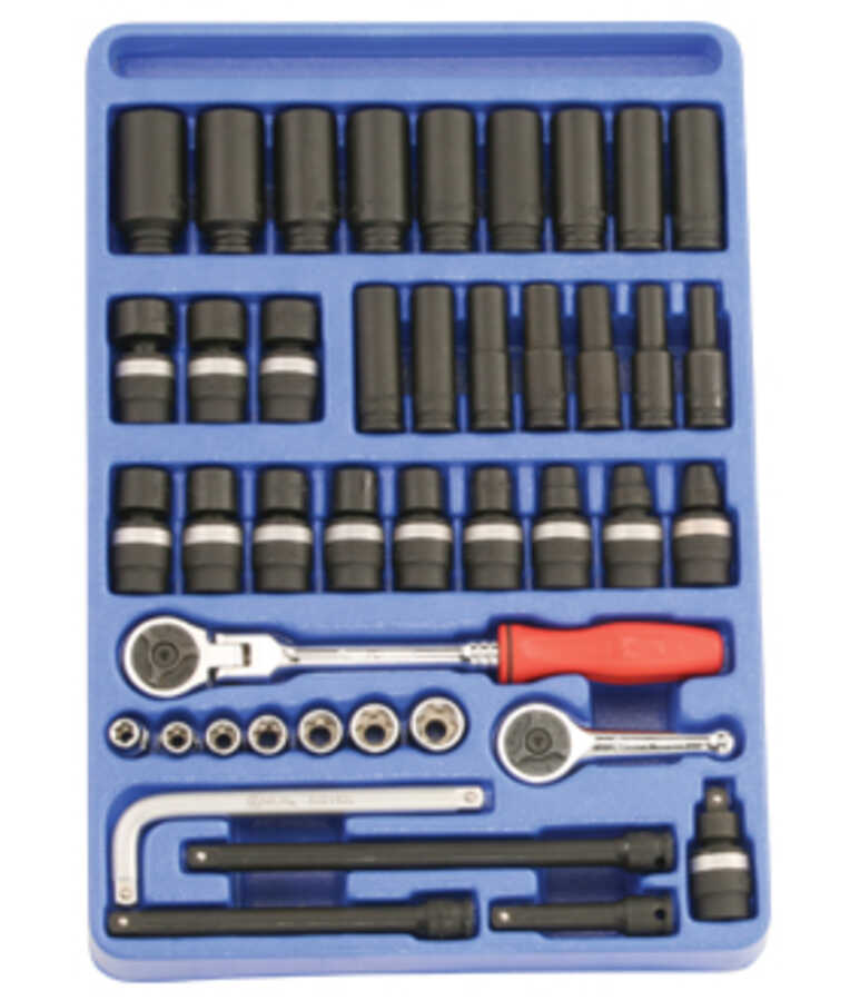 42PC 3/8" Dr. Metric Impact Socket & Star Socket Set