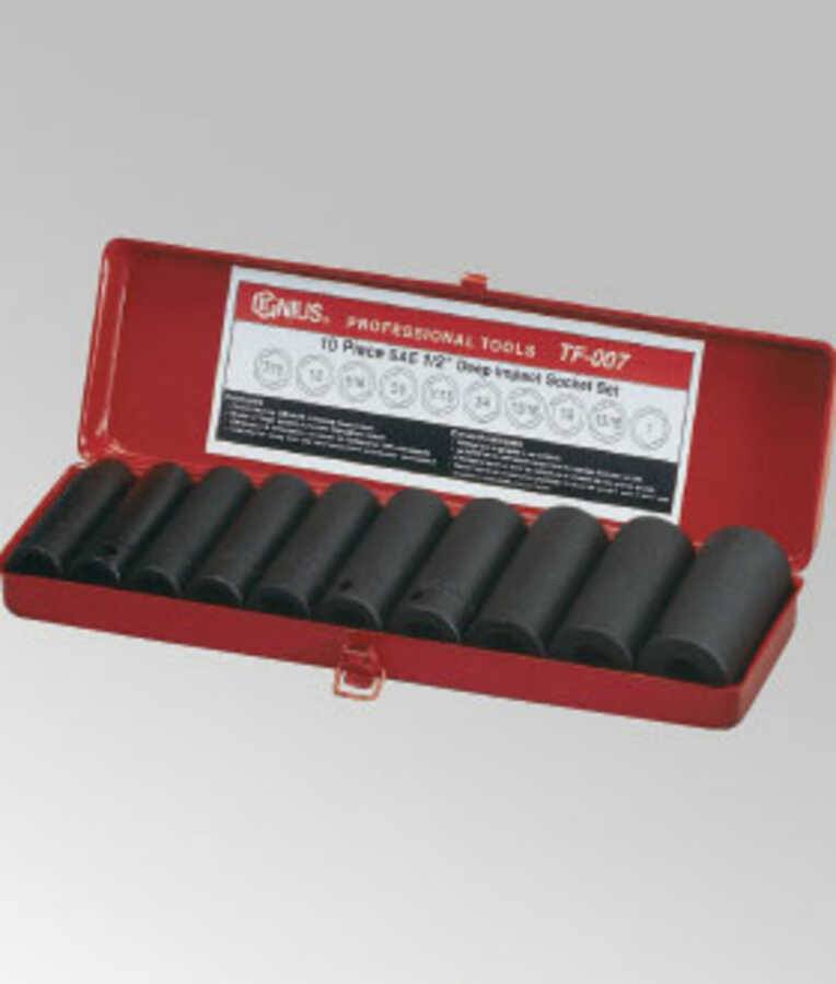 10PC 1/2" Dr. SAE Deep Impact Socket Set