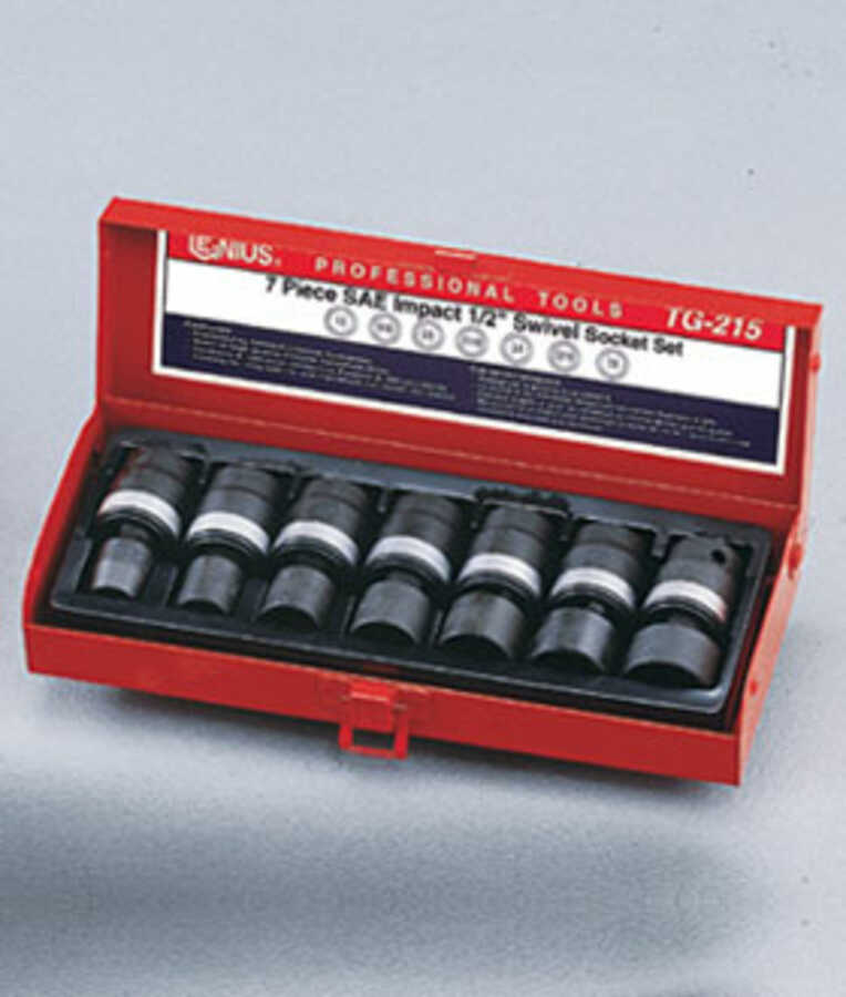 7PC 1/2" Dr. SAE Swivel Impact Socket Set