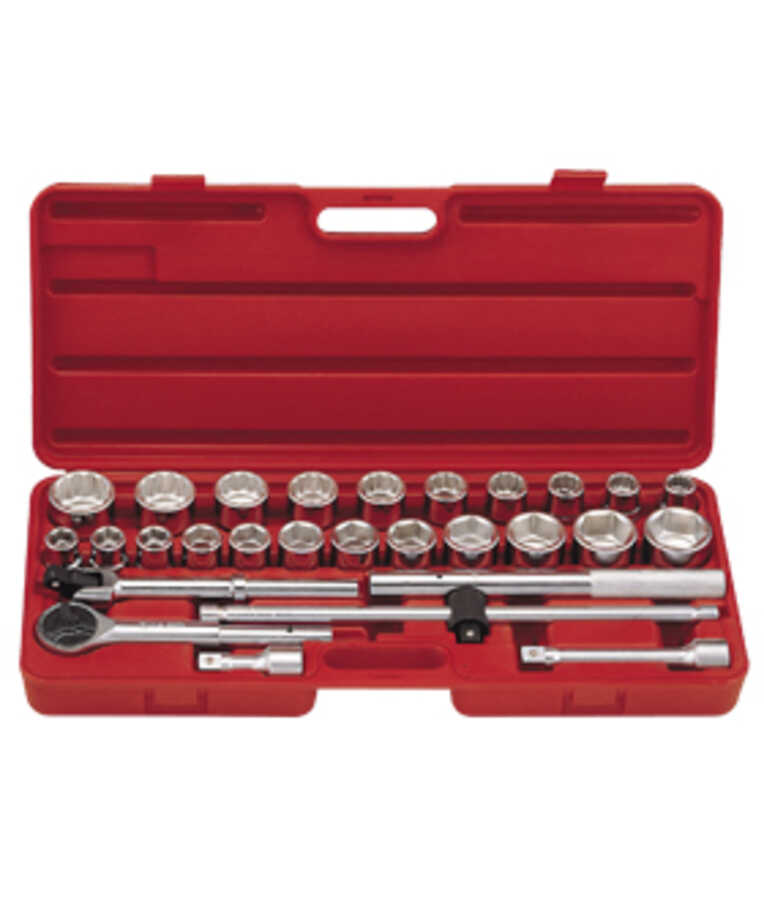 28PC 3/4" Dr. Metric & SAE Hand Socket Set