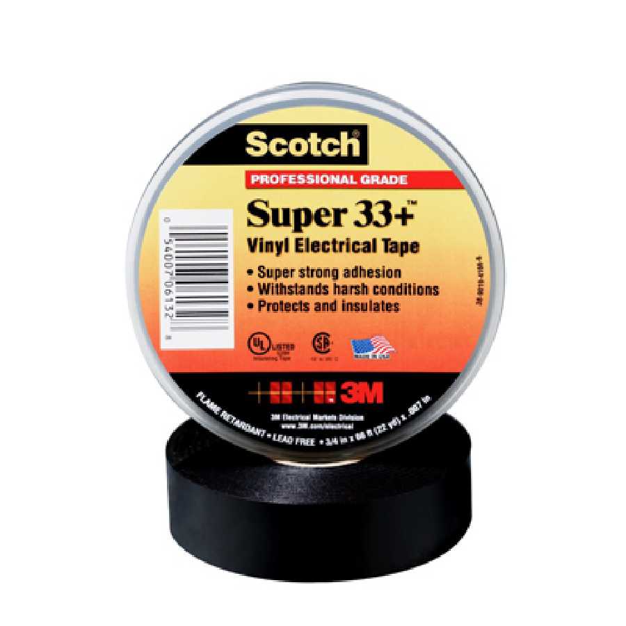 Scotch Super 33+ Vinyl Electrical Tape, 3/4 inch x 20 feet (19 m