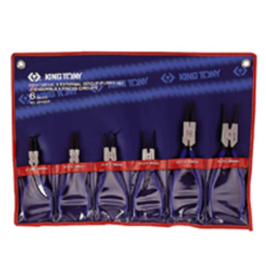 6 Piece Internal & External Circlip Plier Set