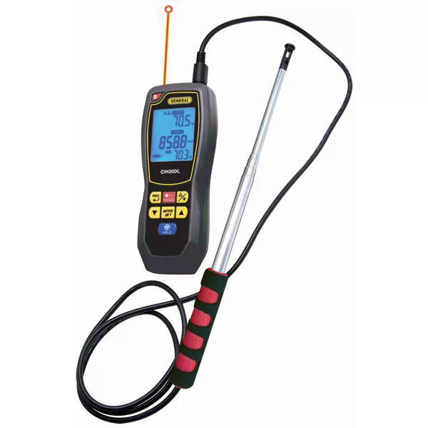 Data Logging Hot Wire Anemometer w CFM/CMMAND 8:1 IR Thermometer Data Logging Hot Wire Anemometer w CFM/CMMAND 8:1 IR Thermometer