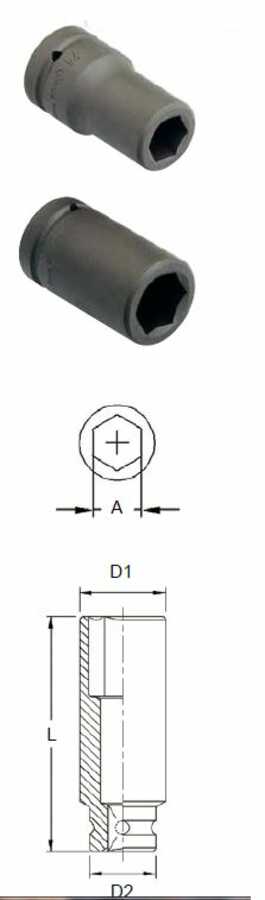 1" Drive 3-1/2" Deep Impact SAE Socket 6 Point