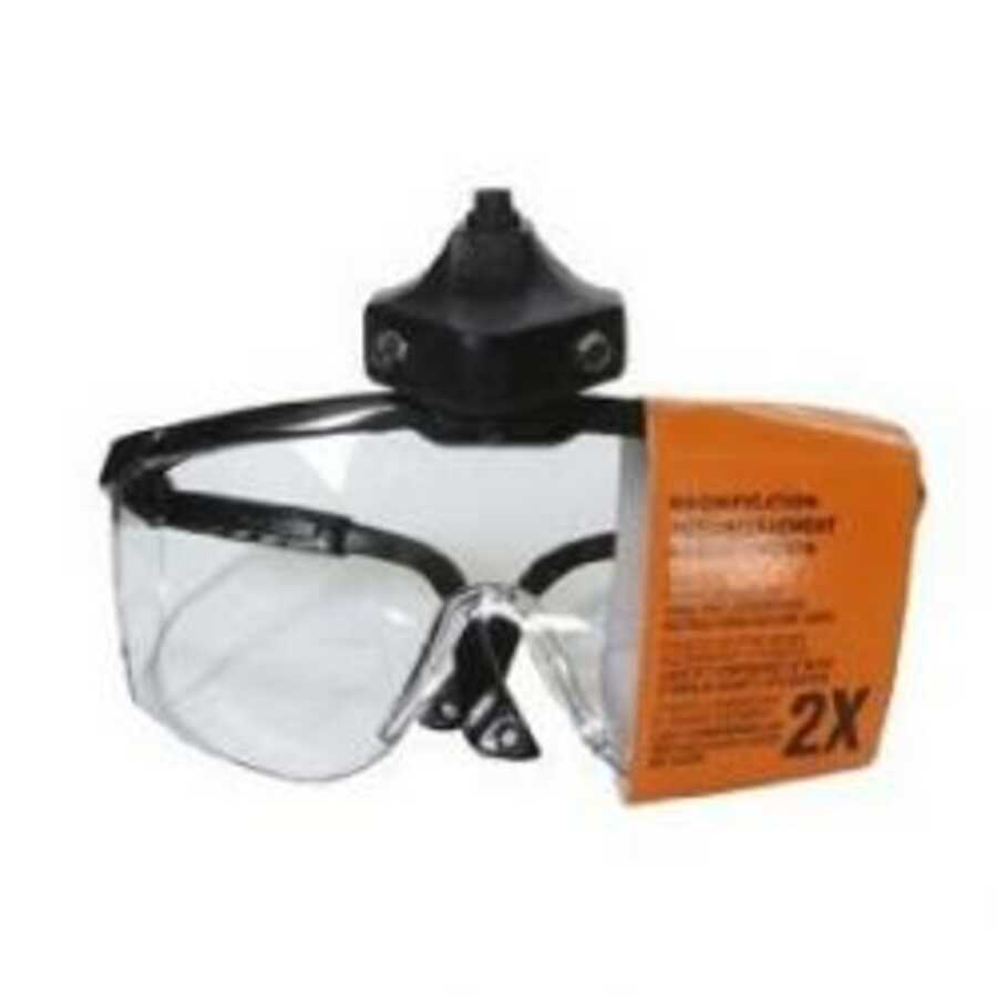 Lighted Safety Glasses, 2X Magnification