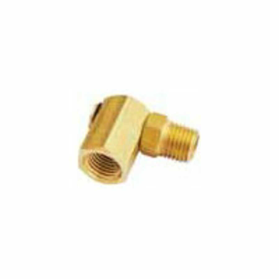 Brass Swivel L Adapter Male 1/4 x 1/4 Inch NPT Female