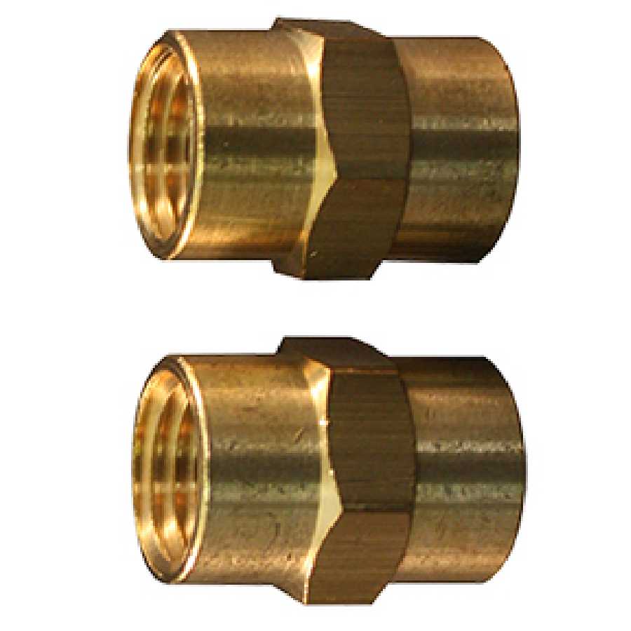 3/8" NPT x 3/8" NPT Female Hex Coupling - Brass Fitting