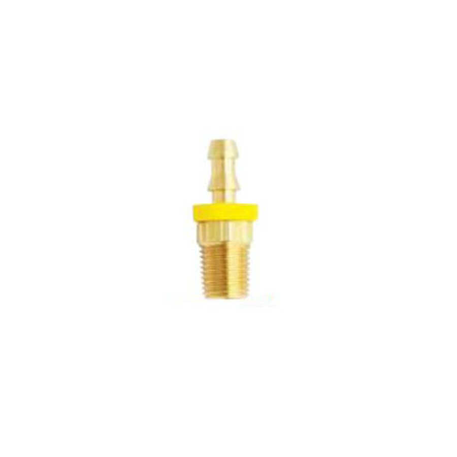 1/4" NPT Push On & Lock On Brass Male Hose End (3/8" Hose ID)