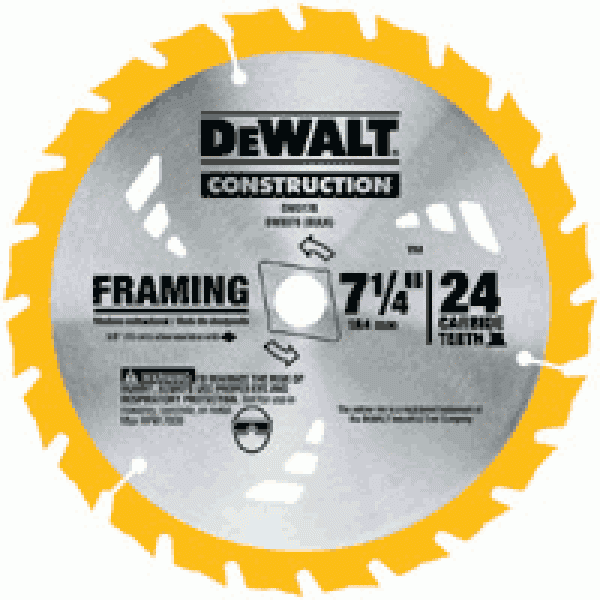 7-1/4" 24T Framing Carbide Thin Kerf Circular Saw Blade (Bulk)