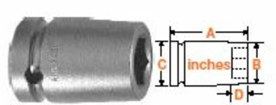 1/2" Square Drive Socket, SAE 1 5/8" Hex Opening