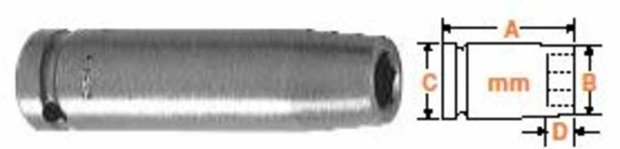 3/4" Square Drive Socket, Metric 21mm Hex Opening