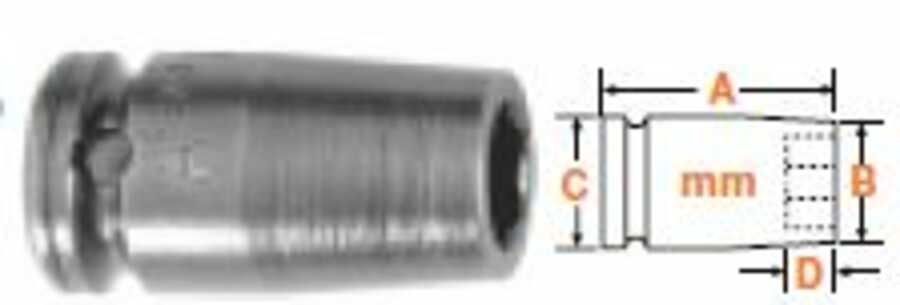 1/4" Square Drive Socket, Metric 4.5mm Hex Opening