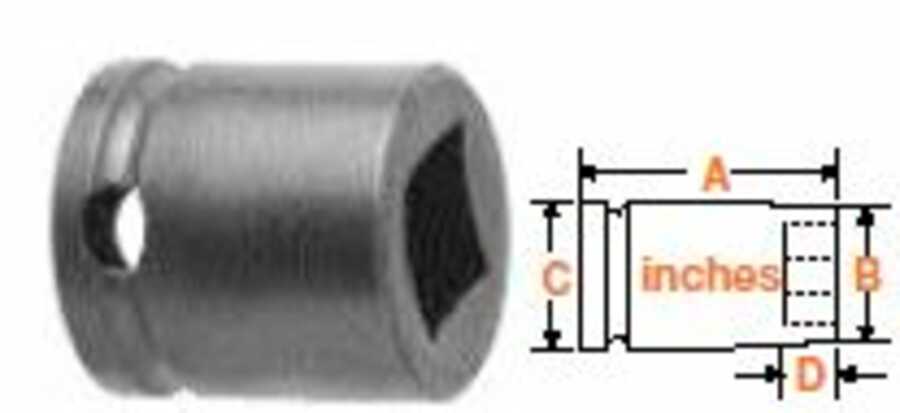 1" Square Drive Socket, SAE 1 5/8" Square Opening 8 Point