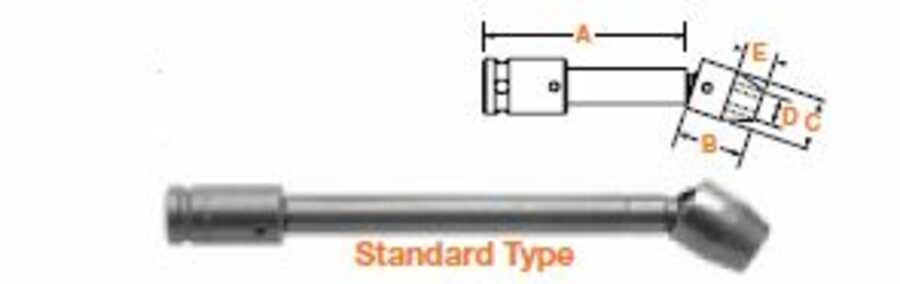 3/8" Square Drive Universal Wrench Socket SAE - Extension 7/16"