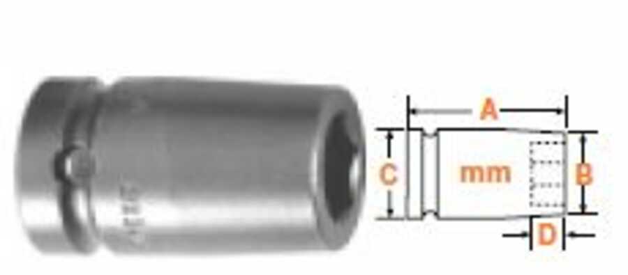 3/8" Square Drive Socket For Metric Sheet Metal Screws