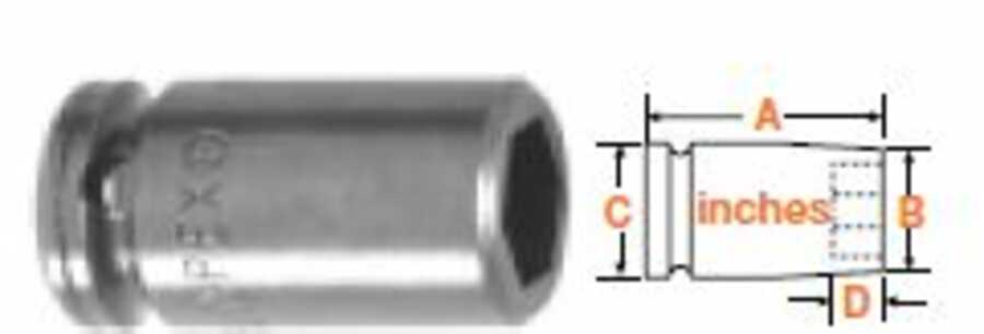 1/4" Square Drive Socket, SAE 7/32" Hex Opening