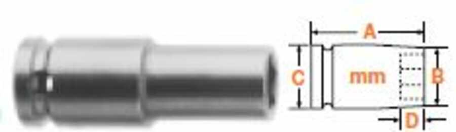 3/8" Square Drive Socket, Metric 12mm Hex Opening