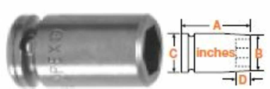 3/8" Square Drive Socket, SAE 7/16" Hex Opening