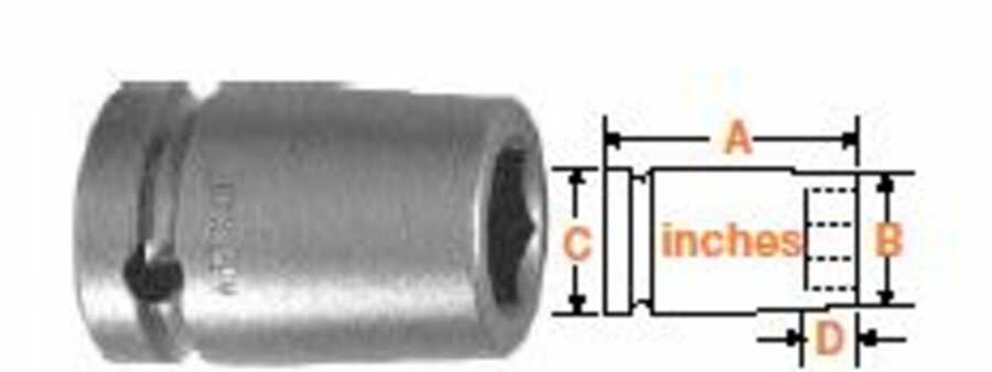 1/2" Square Drive Socket, SAE 1/2" Hex Opening